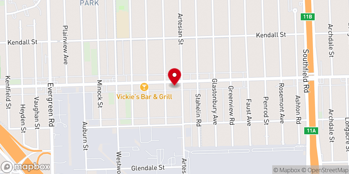 Map showing location of Eber Memorial Baptist Church