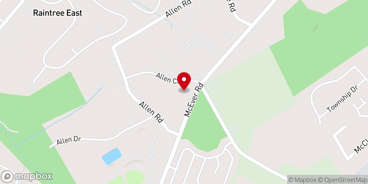 Map showing location of West Hall Baptist Church