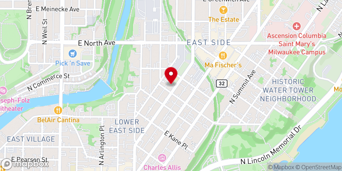 Map showing location of Holy Rosary Church