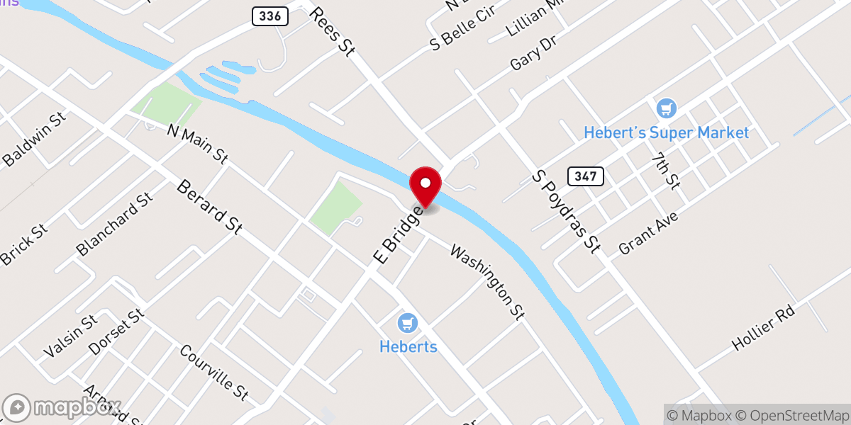 Map showing location of Breaux Bridge Area Chamber of Commerce