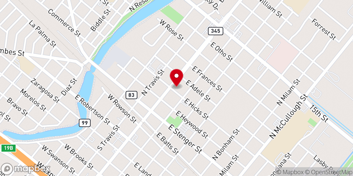 Map showing location of First United Methodist Church of San Benito