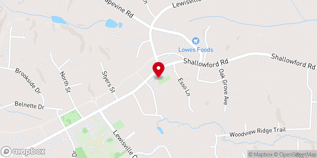 Map showing location of Lewisville United Methodist Church