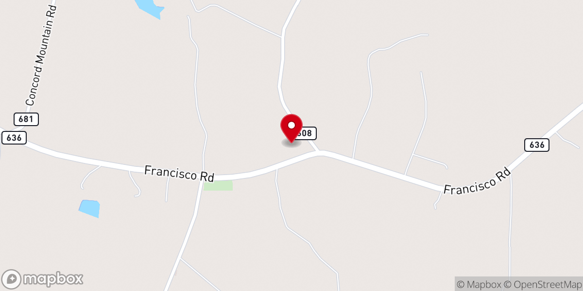 Map showing location of Farmville Christian Fellowship