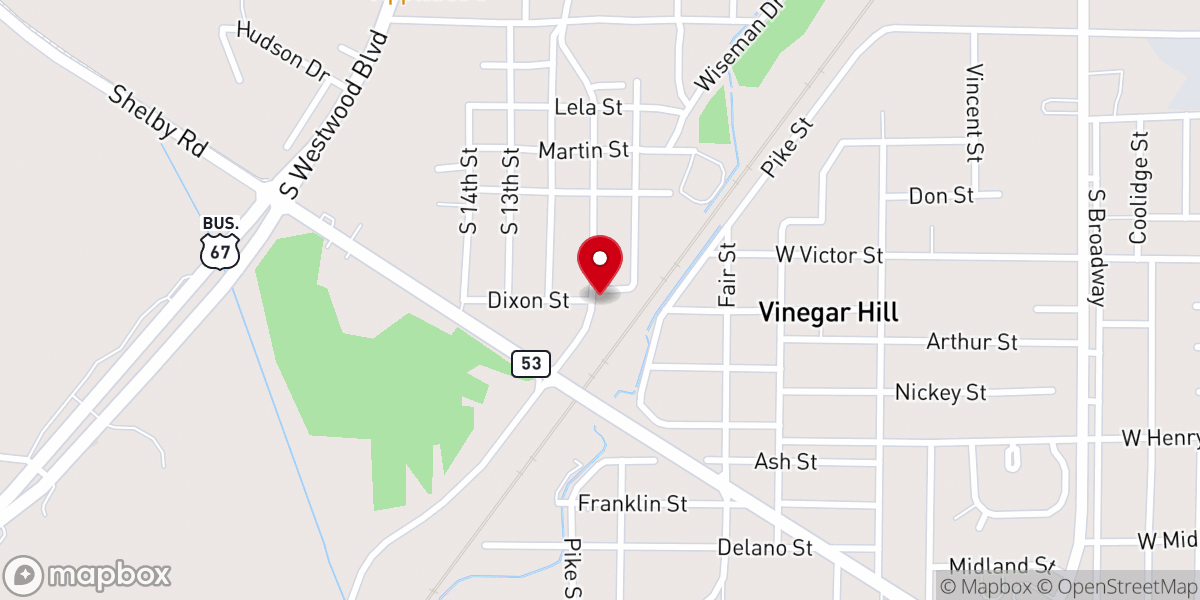 Map showing location of Mt Zion Missionary Baptist Church