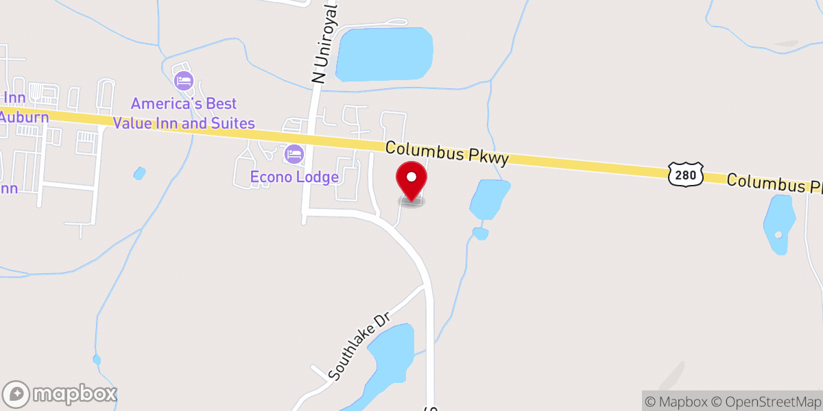 Map showing location of St. George Anglican Church