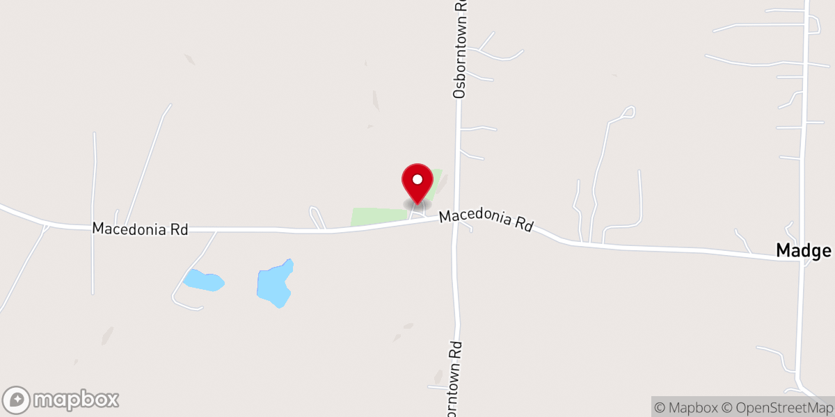 Map showing location of Macedonia United Methodist Church