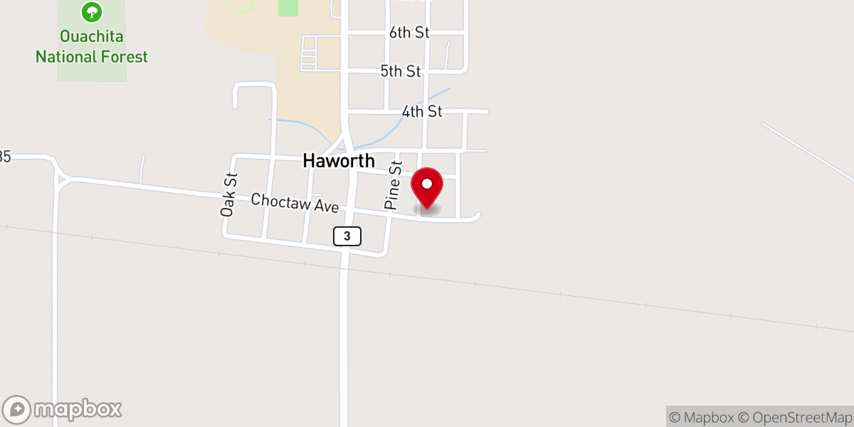 Map showing location of Haworth Church of Christ
