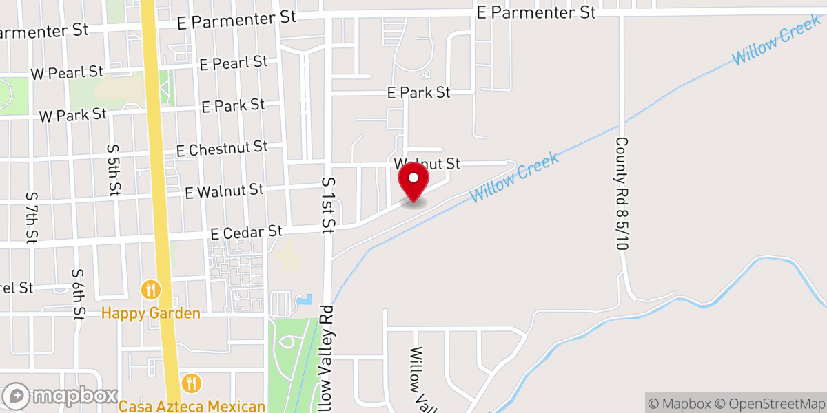 Map showing location of Calvary Baptist Church