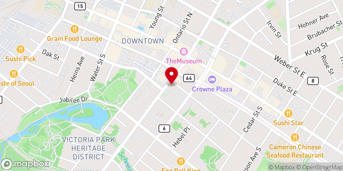 Map showing location of Historic St. Paul's Lutheran Church