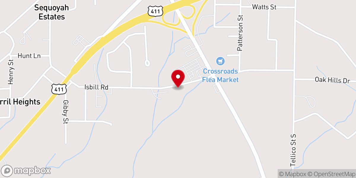 Map showing location of Glorybound Church