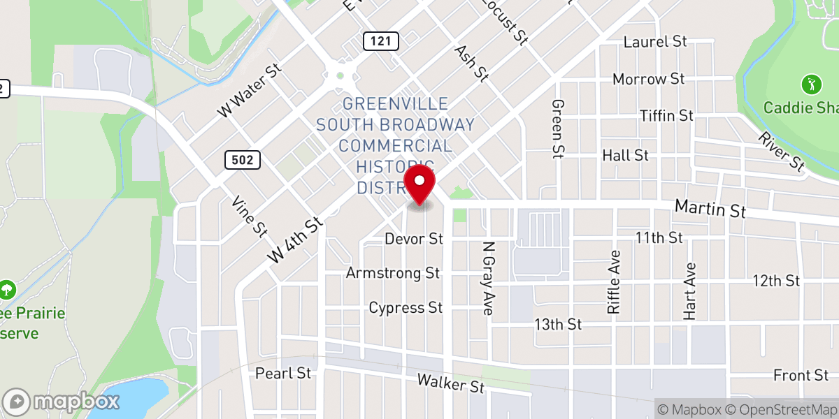 Map showing location of Gospel Baptist Church