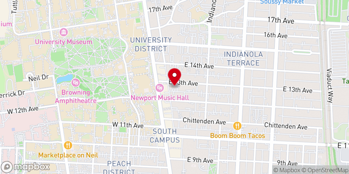Map showing location of Jacob's Porch Lutheran Campus Ministry