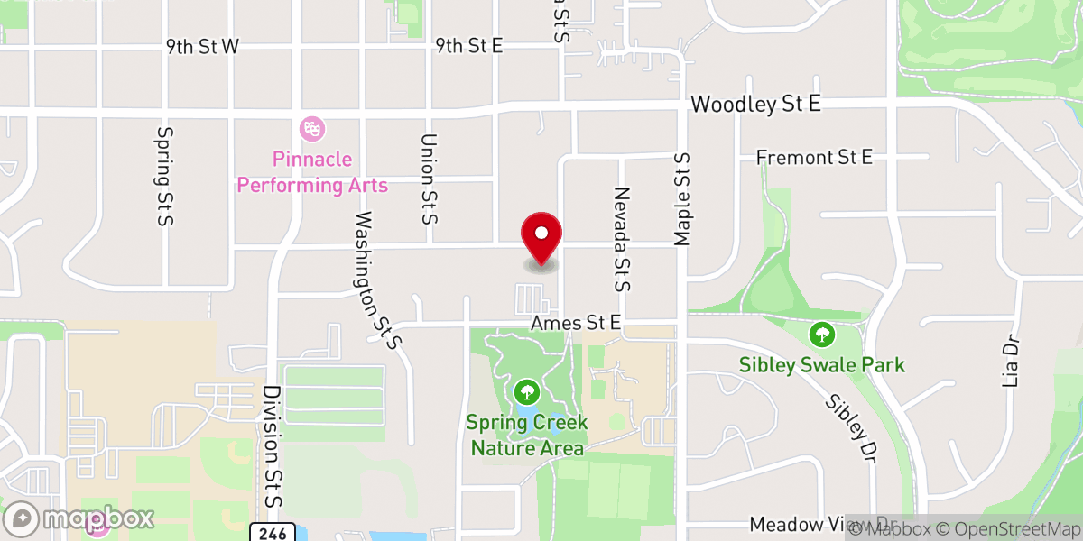 Map showing location of Saint Peters Lutheran Church