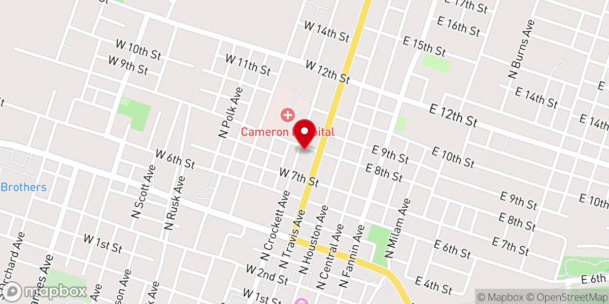 Map showing location of Crockett Street Church of Christ