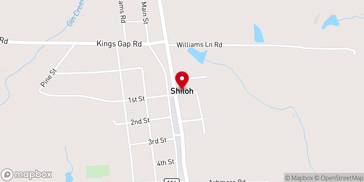 Map showing location of Shiloh