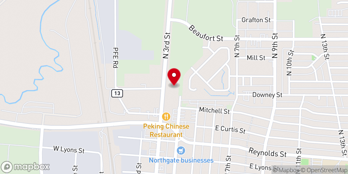 Map showing location of Emmaus Road Community Church