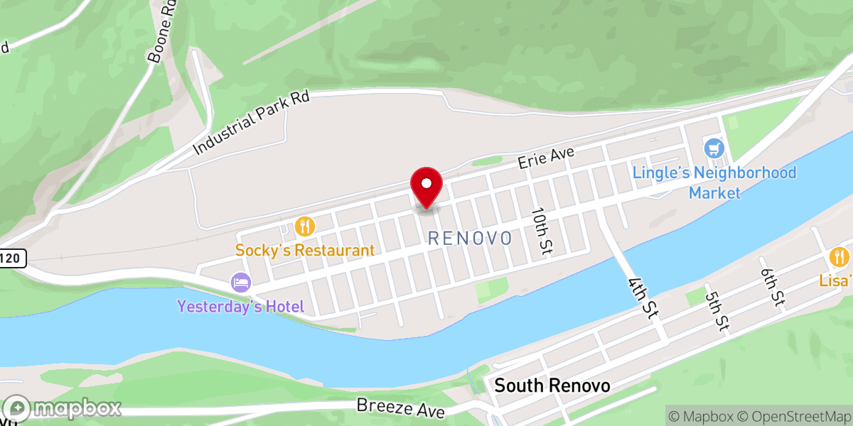 Map showing location of First Methodist Church
