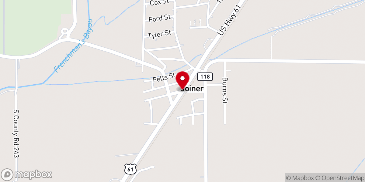 Map showing location of Joiner