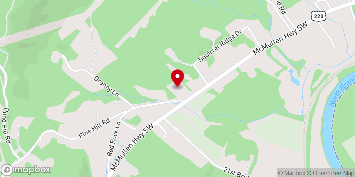 Map showing location of Oak Hill Church MD