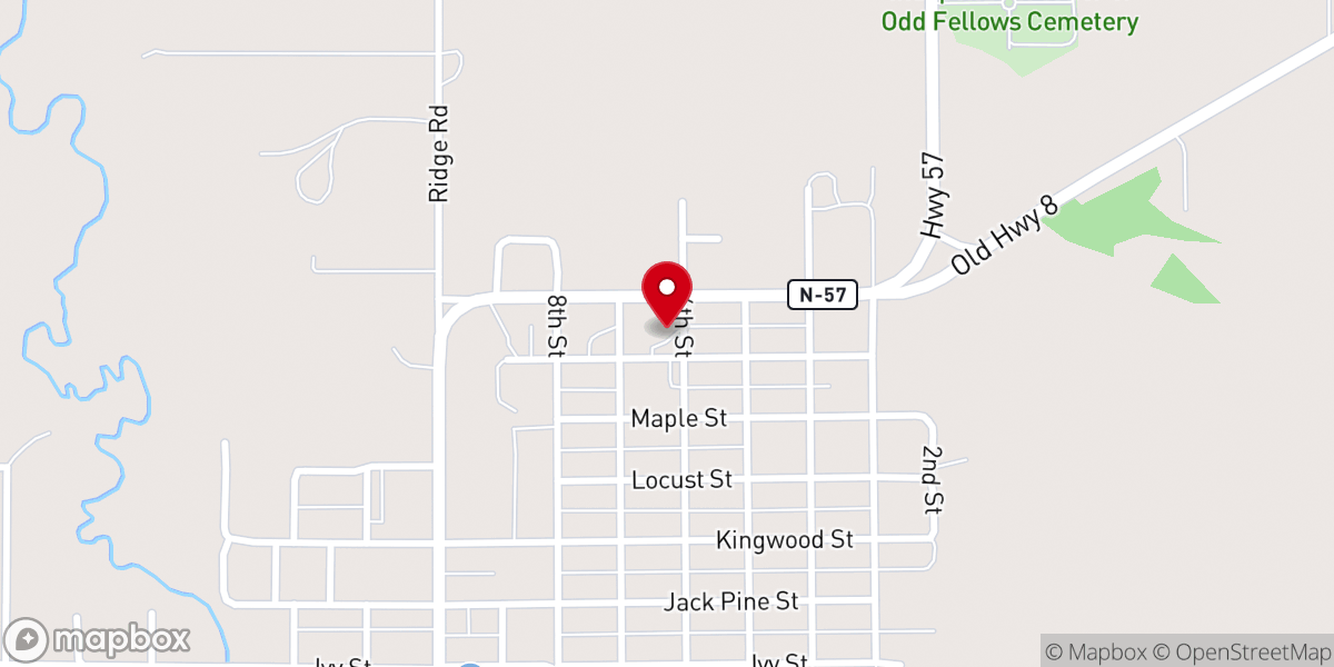 Map showing location of St John Lutheran Church