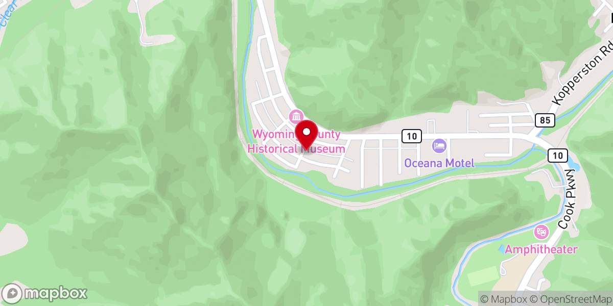 Map showing location of Oceana Freewill Baptist Church