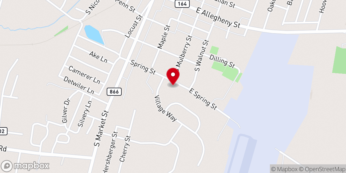Map showing location of Martinsburg Mennonite Church