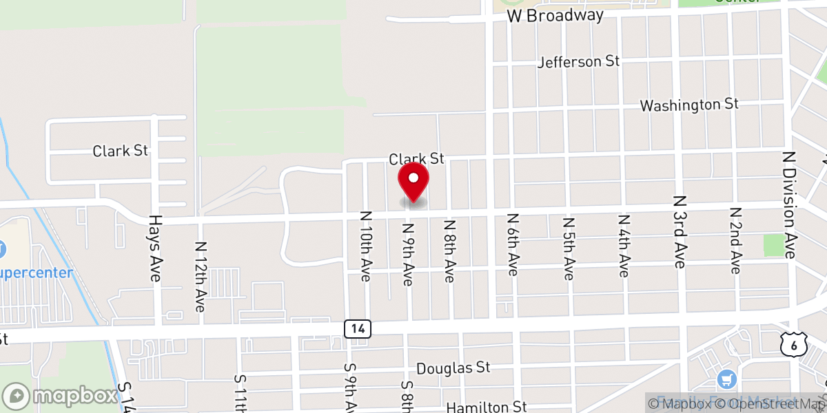 Map showing location of Church of Christ
