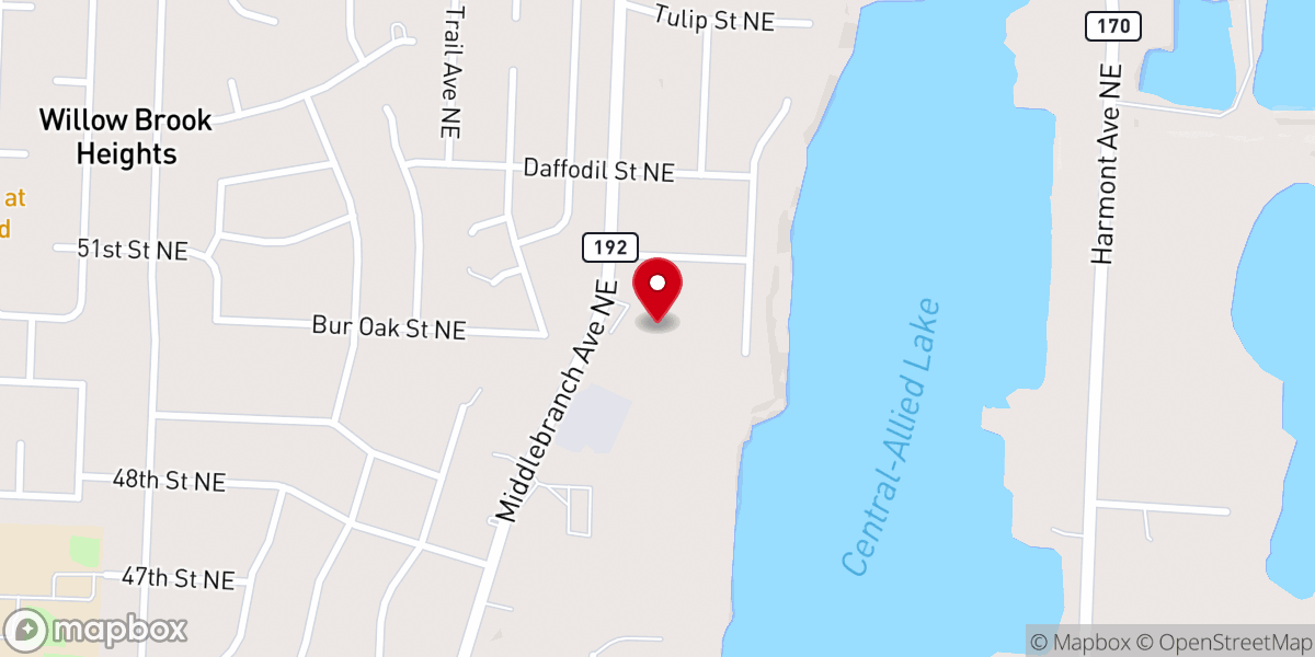 Map showing location of Grace Baptist Church