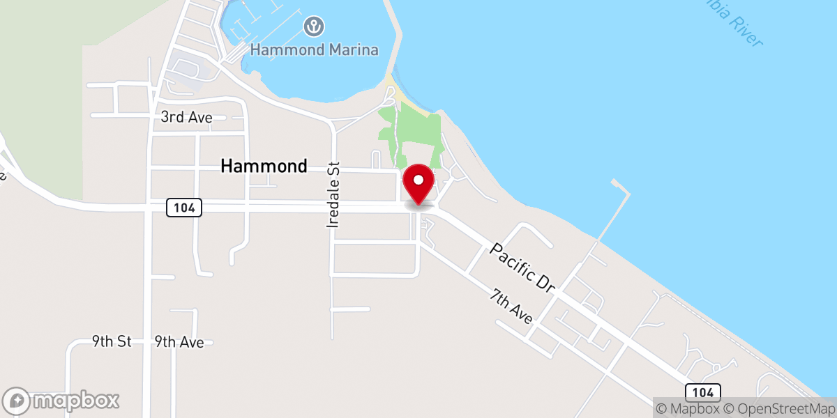 Map showing location of Hammond
