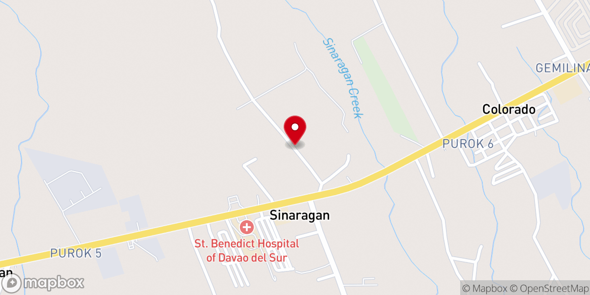 Map showing location of United Pentecostal Church of Sinaragan