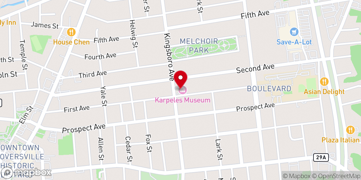 Map showing location of Karpeles Museum