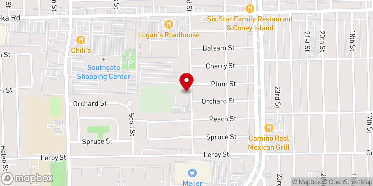 Map showing location of Calvary Church