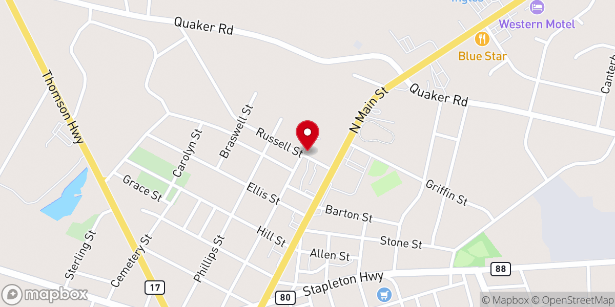 Map showing location of Wrens United Methodist Church