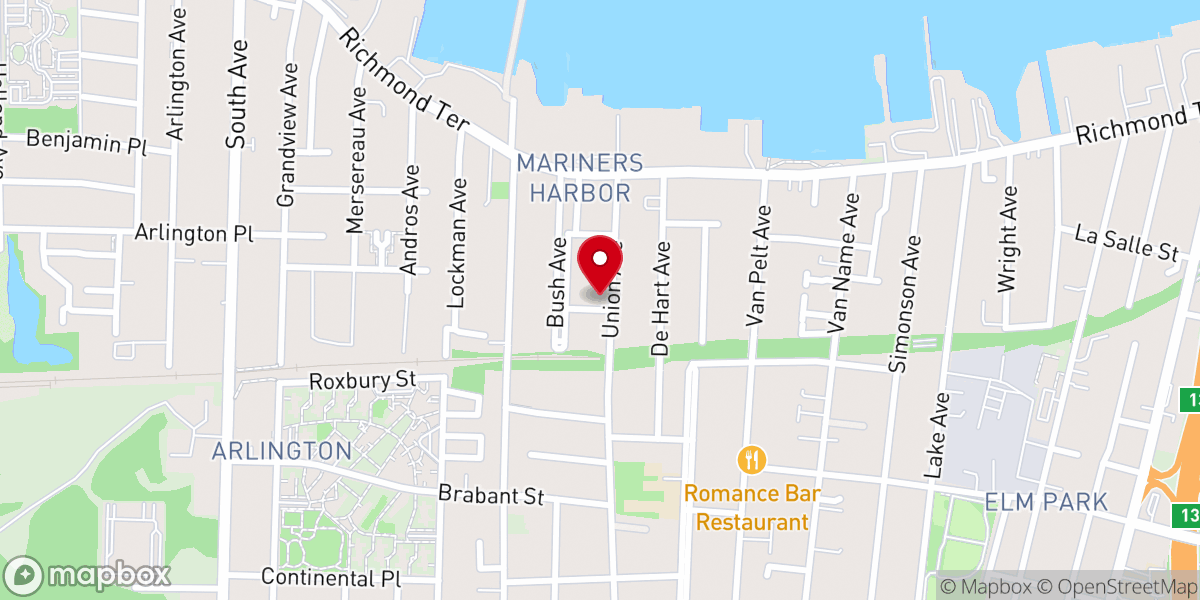 Map showing location of Staten Island Seventh Day Adventist Church - Food Distribution Center