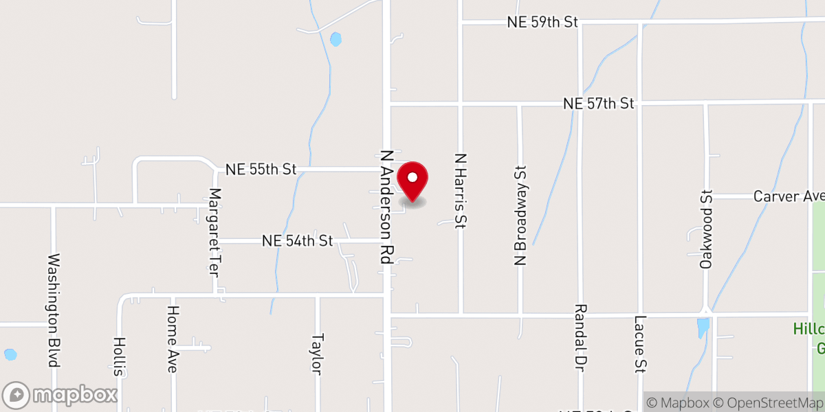 Map showing location of Emmanuel Baptist Church