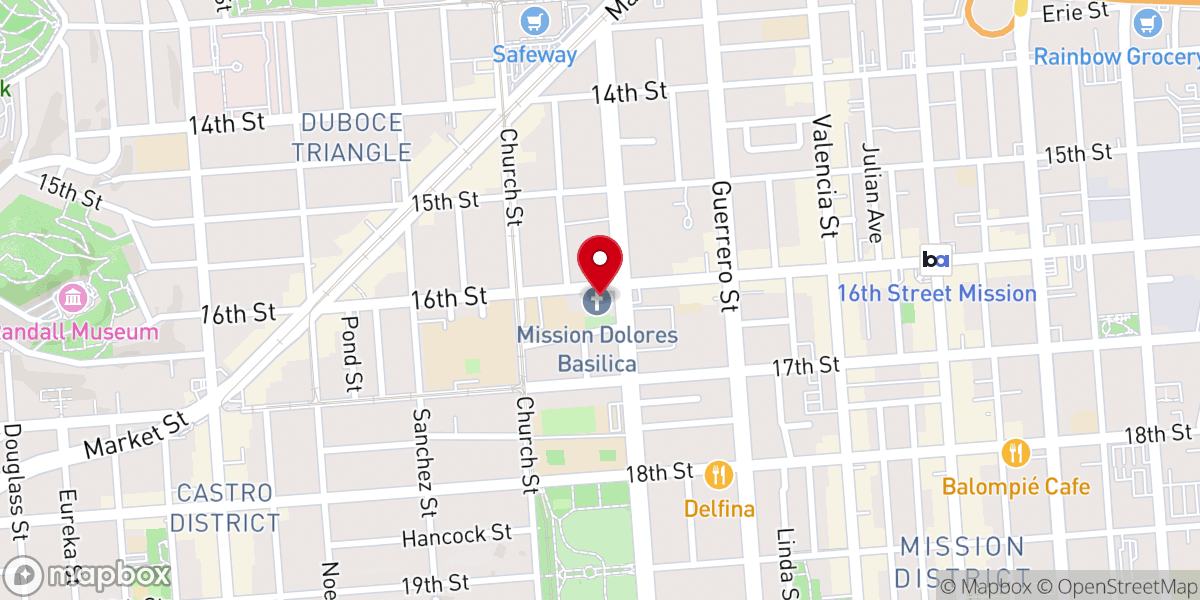 Map showing location of Mission of San Francisco de Asis