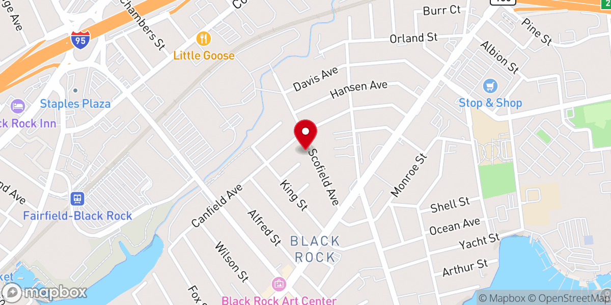 Map showing location of French Speaking Baptist Church of Bridgeport