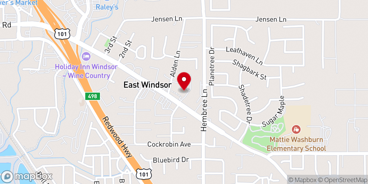 Map showing location of Our Lady of Guadalupe Church - Food Distribution Center