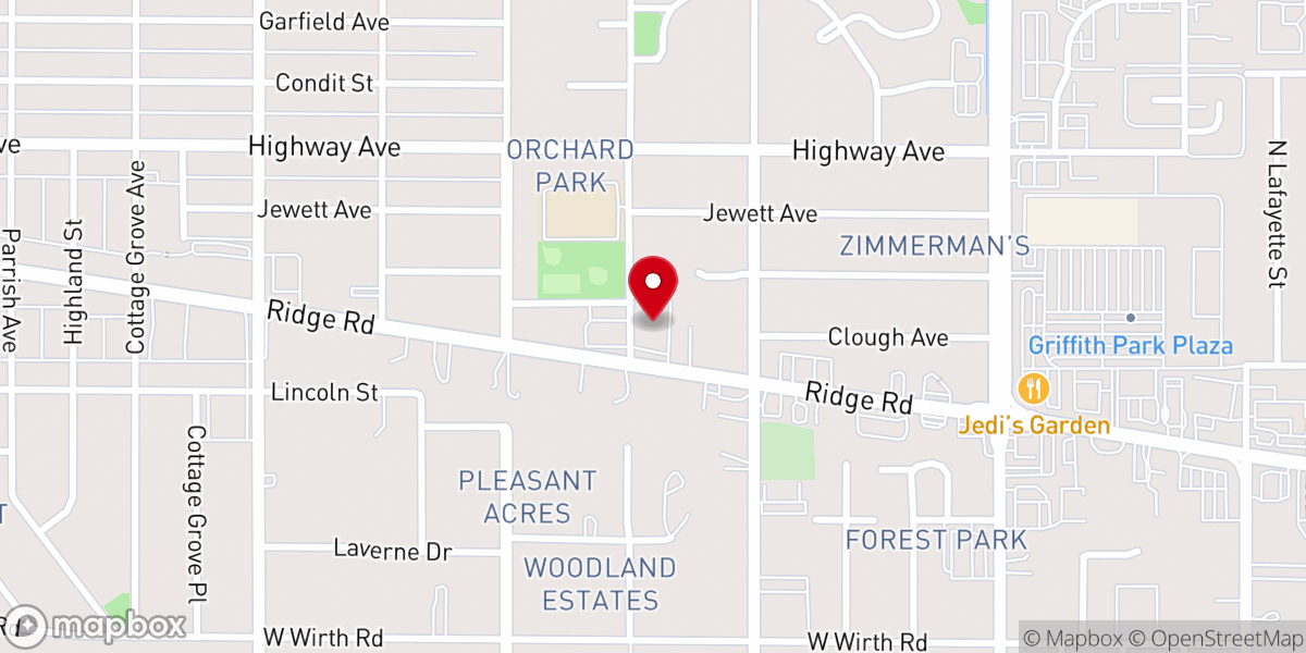 Map showing location of Gloria Dei Lutheran Church