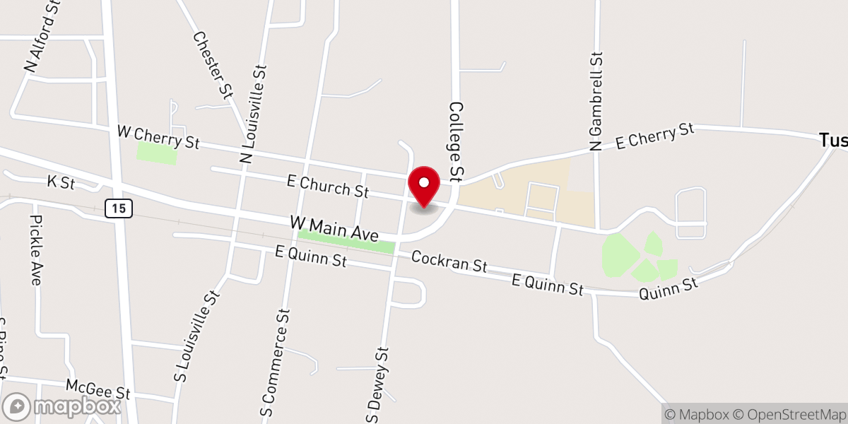 Map showing location of Whiskey River Boho Designs
