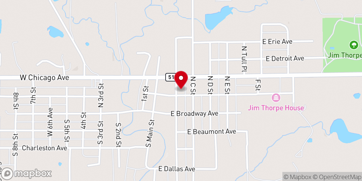 Map showing location of Fellowship Baptist Church