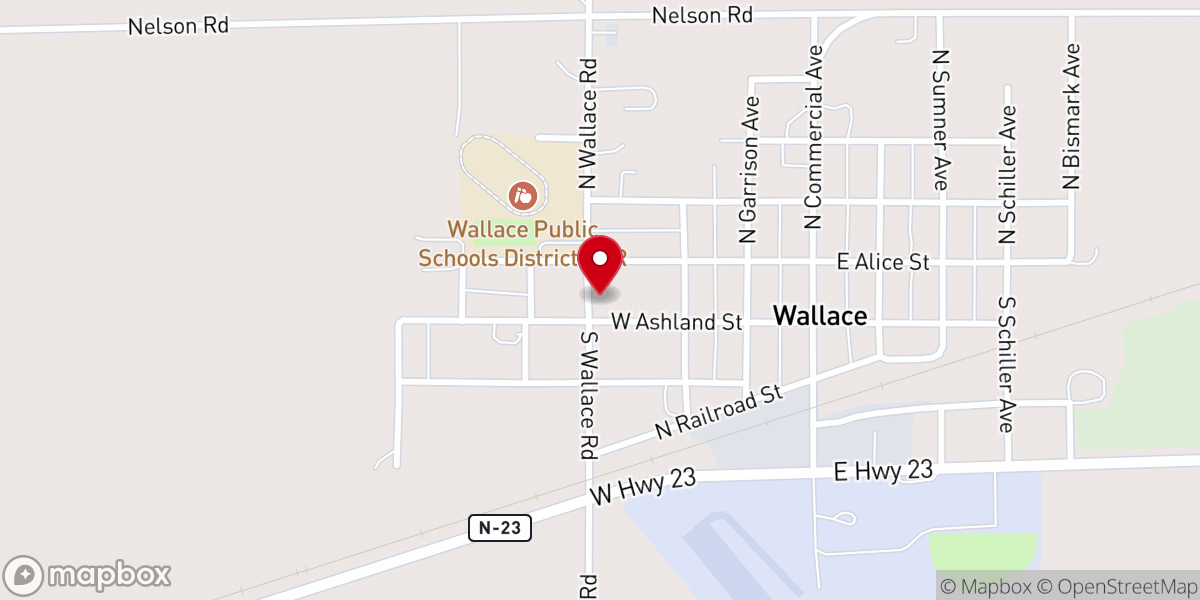 Map showing location of Wallace Methodist Church