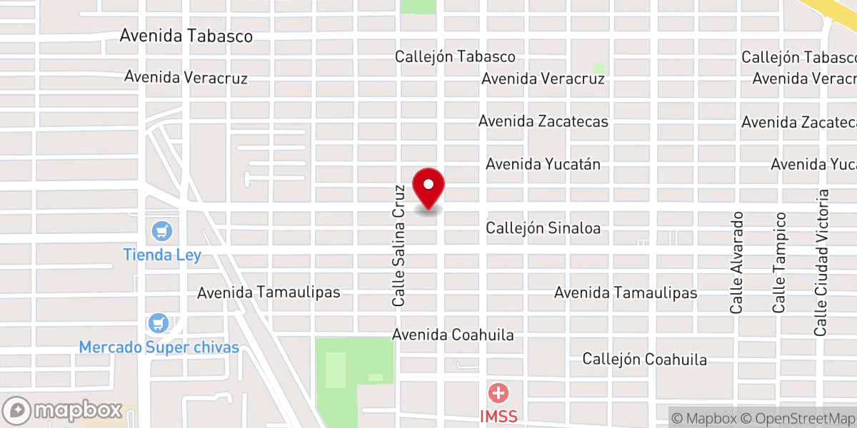 Map showing location of Parroquia de Nuestra Señora de los Ángeles y San Francisco de Asís
