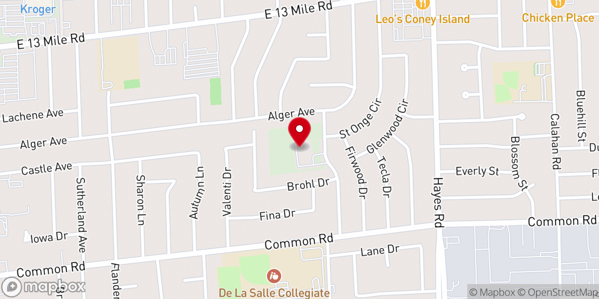 Map showing location of Warren Hmong Alliance Church