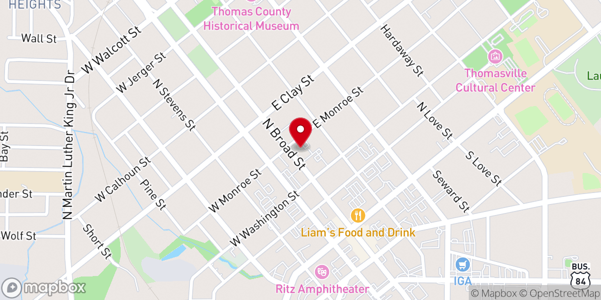 Map showing location of United Methodist Church Thsvl
