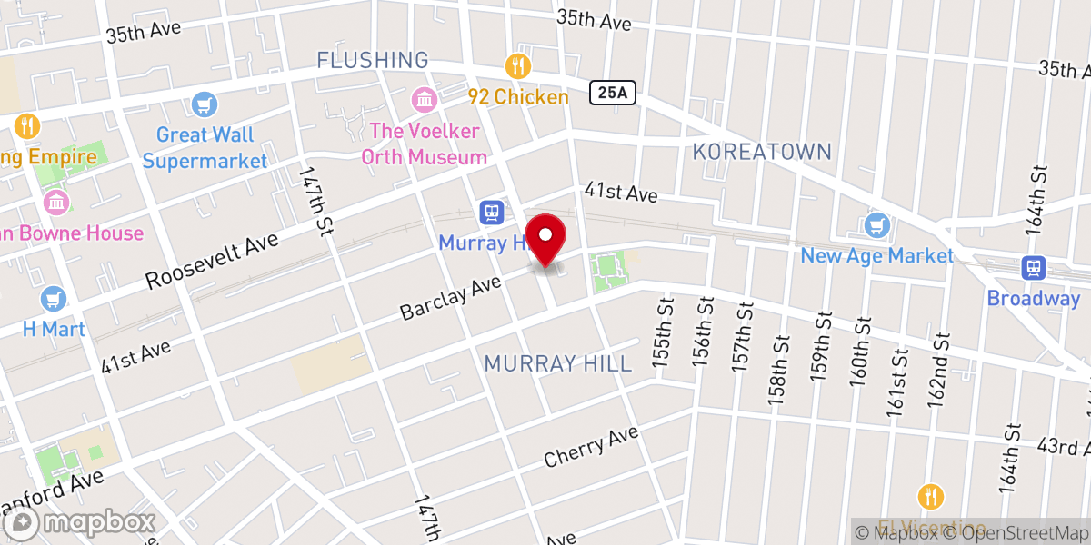 Map showing location of Flushing Woori Church