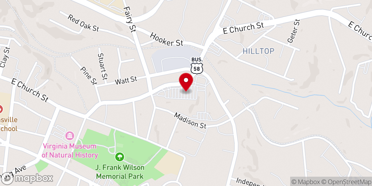 Map showing location of Patrick Henry Mall