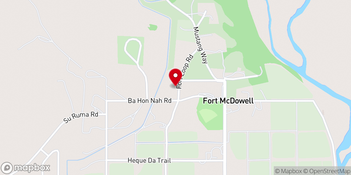 Map showing location of Ft. McDowell Church