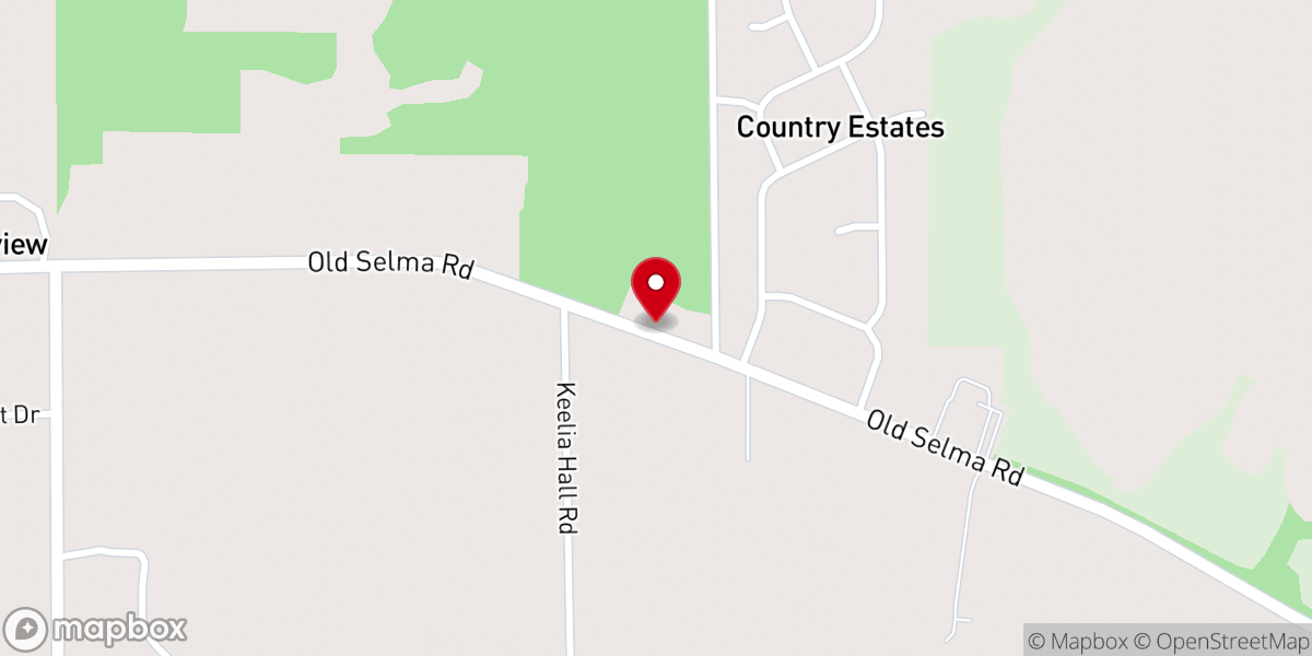 Map showing location of Klondike Baptist Church
