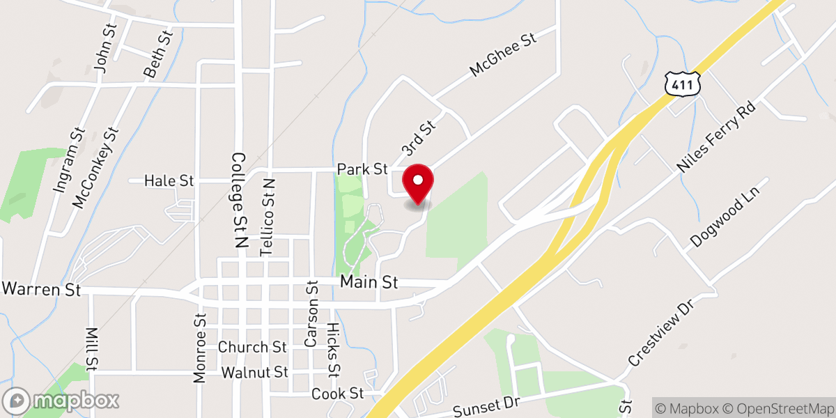 Map showing location of Church of God Sanctified